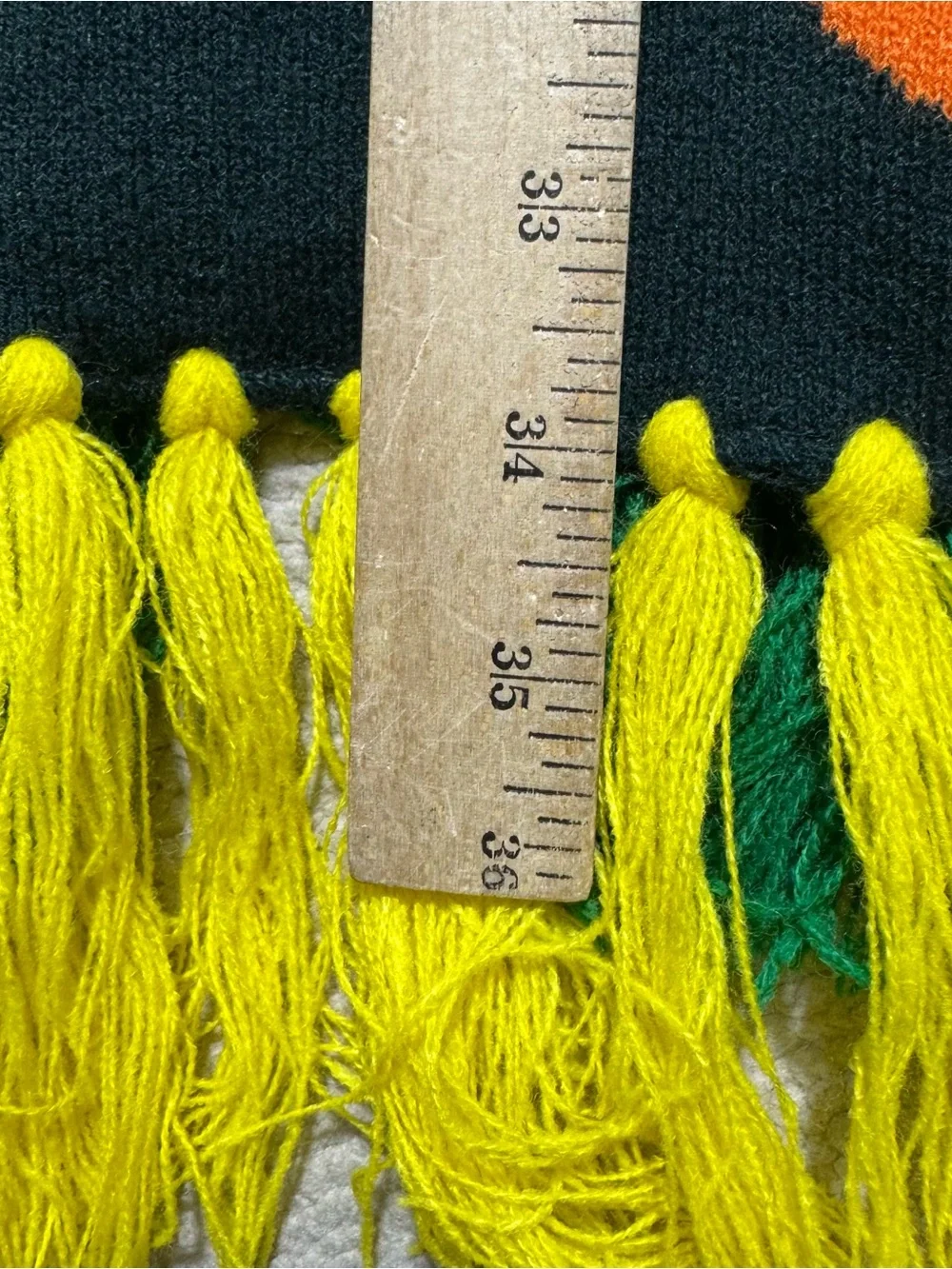 Wish Me Luck Scarf Adult OS All Over Pool Ball Pattern Knit Tassel Fringe Trim